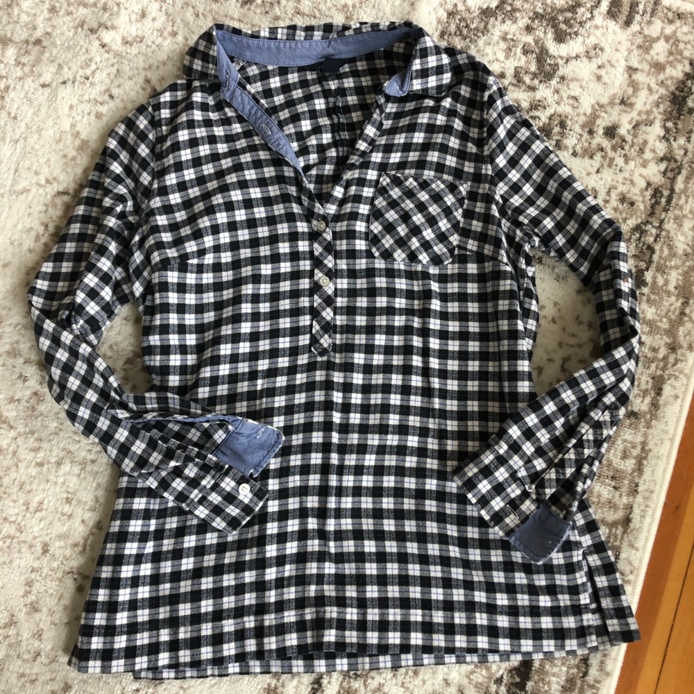 Plaid Half-Button Super Soft Land’s End Flannel